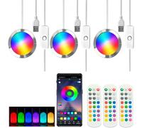 3Pcs LED Lamp Kit 001 Compatible with Bambu Lab H2D /A1/A1 Mini/P1S/P1P/X1C, 3D Printer LED Light Kit with Remote Control, 5V USB Powered RGB Lighting for MakerWorld Maker's Supply DIY Hardware Kit