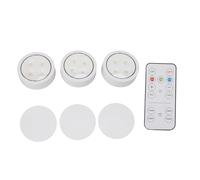 3Pcs LED Puck Lights with Remote Control Timer Off Settings Dimmable LED Light LED Night Lamp for Cabinet Kitchen Office Garage Outdoor Emergency Travel Portable Lighting