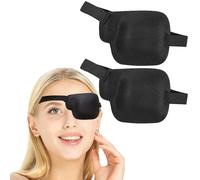 3PCS Left Eye Patches,3D Eye Patches,3D Adjustable Eyepatchs,Eyes Patche for Adults Medical,Black Medical Eyes Mask,Reusable Single Ey-e Patch,for Strabismus, Amblyopia (Left Eye)