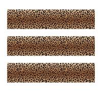 3pcs Leopard Edible Cake Borders, 28x6.2cm/11.02x2.44 Inch Glutinous Rice Paper Material Leopard Print Edible Cake Border Strips for Animal Theme Boy Girl Birthday