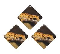 3PCS Leopard Little Gecko Car Air Freshener Hanging Scented Cards Cute White Car Fresheners Long Lasting New Cars Scents for Women Men Natural Air Freshener with Lanyard Automotive Freshies