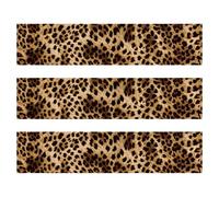 3pcs Leopard Print Edible Cake Border Strips, 28x6.2cm/11x2.44 Inch Brown Black Cheetah Pattern Rice Wrap Paper Pre-Cut Cake Side Image Trim Decorations for Women Birthday Party