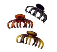 3Pcs Leopard Print Pumpkin Hair Clip Large Volume Shark At The Back Of The Head