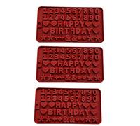 3Pcs Letter and Number Fondant Molds Silicone Tray Mold Chocolate Mould Cake Baking Utensils Happy Birthday Cake Decorations Suitable for Making Various molds for Baking Cakes