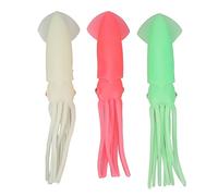 3PCS Lifelike Soft Octopus Squid Lure Glow in The Dark High Simulation Fishing Lures for Fishpond Saltwater Freshwater Fishing Rubber Material (20cm)