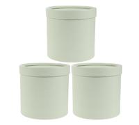 3pcs Light Green round Rose Bouquet Bucket Paper Floral Box | Flower Shop Arrangements, Wrapping Use, Decorative Bow and Butterfly Bow Included, Romantic Style