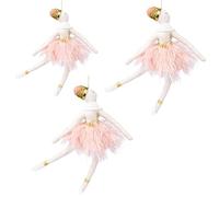 3Pcs Light Pink Ballerina Doll 14x20cm - Christmas Tree Ornaments Fairy Tale Themed Xmas Tree Pendant Shatchi Pink One Size