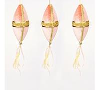 3Pcs Light Pink Nut Bauble Decorations 7x30cm - Christmas Tree Hanging Decorations Festive Decorative Ornaments Fairy Tale Themed Xmas Tree Pendant