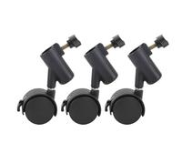 3pcs Light Stand Wheels with Brake, 16mm 360° Swivel Casters for Tripod, Quiet Rolling Floor - Friendly PP Caster Wheels for Live Streaming Photography Equipment