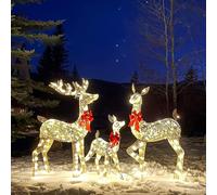 3pcs Light Up Christmas Reindeer Xmas Twinkling Deer Outdoor Garden Deocrations-yujia