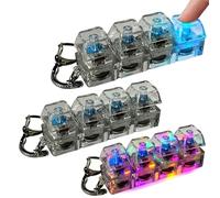 3pcs Light Up Keyboard Fidget Toy, 7.5*2*3cm Keyboard Keychain With LED Lights, 4 Buttons, Triggers Multi-color Light Effects When Pressed, Sensory Fun Squeeze Toy For Office, School, Home