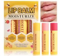 3Pcs Lip Balm Set, Lip Balm Multipack with 3 Fruity Flavours Natural Formula, Moisturising Mouth Area Butter for Dry Pouts, Contains No Alcohol, Vitamin E Daily Mouth Area Care Perfect for Gift
