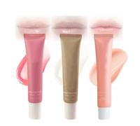 3PCS Lip Butter Balm - Lightweight Hydrating Lip Care with Nourishing Plant Oils - Moisturizing & Conditioning Mask for Smooth, Sheer-Tinted Shine on Dry (Pink Sugar & Vanilla & Birtady CAke)