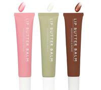 3Pcs Lip Butter Balm Set,Instant Gloss Sheer Tint Moisture,Non-Sticky, Conditioning Formula to Soothe & Repair Dry Lips,Vegan & Cruelty-free,3 Colors Lip Glossy Balm for Women and Girls Gift