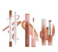 3PCS Lip Combo Set with Jam Tint Lipstick & Crystal Glam Gloss & Peptide Lip Shape, Moisturizing Glossy High Shine Pluming Lip Combo for Women, Smooth Tinted Lip Glow Oil Lip Contour Trio Set,#2