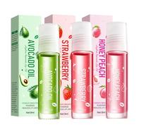3PCS Lip Gloss Sets for Teenage Girls, Oil Kit Fruit Hydrating Plumping Balm Glow Oil, Moisturizing Roll on Liquid Lipstick Care Set, Make up Gifts for Women and Girls