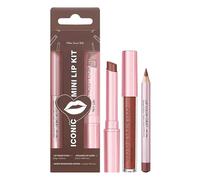 3pcs Lip Set: Matte Liquid Lipstick, Lip Balm & Lip Liner, Moisturising, Tinted Pink Lip Balm, Collagen Lip Gloss for Dry Lips (Brown)