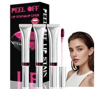 3Pcs Lip Stain Peel Off,Matte Lipstick & Lip Liner,Waterproof Long Lasting Peel Off Lip Gloss,Lip Gloss Making Kit,Lip Liner Lip Makeup Kit,Lip Tint Stain Peel Off,Highly Pigmented Lip Tint(Set B)