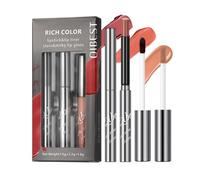 3PCS Lipstick Makeup Set - Matte Lipstick, Peel-Off Lipliner & Butter Lip Gloss, Long-Lasting Waterproof Lip Kit for Smooth, Defined & Hydrated Lips (# New 02)