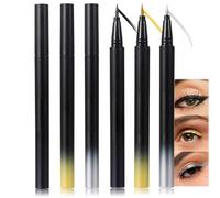 3PCS Liquid Eyeliner Set - Black Silver Gold Glitter Eyeliner - Waterproof & Smudge Proof Eye Liner Pen - Pearlescnet eyeliner Long Lasting - Smooth Liquid Eye Liner Pencil for Women Girls Makeup