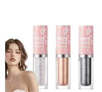 3PCS Liquid Glitter Eyeshadow,Highly Pigmented Sparkly Eye Shadow,Liquid Glitter Eyeshadow Sticks,Eye Shadow Stick,Gold Glitter,Easy To Blend,Long Lasting Waterproof,Quick-Drying,Sparkly Eye Makeup