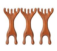 3Pcs Loc Comb, 5-Claw Gua Sha Wooden Massage Comb, Natural Meridian Massage Tools for Head/Neck/Back/Foot