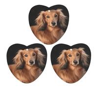 3PCS Long Haired Dachshund Car Air Freshener Hanging Scented Cards Cute Gray Car Fresheners Long Lasting New Cars Scents for Women Men Natural Air Freshener with Lanyard Automotive Freshies