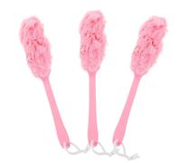 3pcs Long Handle Shower Brush Bathing Body Brush Pink Pe