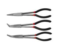 3Pcs Long Nose Pliers Carbon Steel Straight Plier 45/25 Degree Bent for Machinist HandTool Long Set