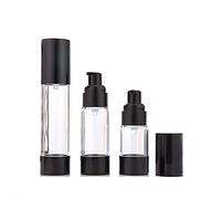 3Pcs/lot 15ML 30ML 50ML Empty Black Airless Lotion Cream Pump Plastic Container Cosmetic Bottle Dispenser Travel Refillable Containers