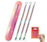 3PCS Lottery Ticket Scratcher Tool, Metal Lottery Scratcher Tool, Lotto Scratcher Label Scraper for Lottery Ticket, Multi-Use Scraping Tool for Tickets Stickers Labels Films, Scratch Off Tool