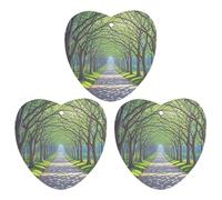 3Pcs Love form Forest Oak Tree Printed Hanging Fragrance Scented Cards Air Fresheners Aromatherapy Tablets for Car Bedroom Wardrobe Shoe Cabinet Travel