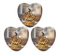 3Pcs Love form Glass Pumpkin Printed Hanging Fragrance Scented Cards Air Fresheners Aromatherapy Tablets for Car Bedroom Wardrobe Shoe Cabinet Travel