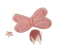 3Pcs Lovely Girls Outfit Accessories Set Crowned Headwear and Star Magical Wand for Kids' Photoshoots and Holiday Event