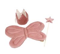 3Pcs Lovely Girls Outfit Accessories Set Crowned Headwear and Star Magical Wand for Kids' Photoshoots and Holiday Event Birthday Party Outfit