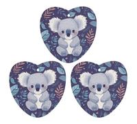 3PCS Lovely Koala Car Air Freshener Hanging Scented Cards Cute Black Car Fresheners Long Lasting New Cars Scents for Women Men Natural Air Freshener with Lanyard Automotive Freshies