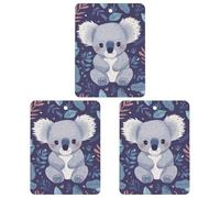 3PCS Lovely Koala Car Air Freshener Hanging Scented Cards Cute Gray Car Fresheners Long Lasting New Cars Scents for Women Men Natural Air Freshener with Lanyard Automotive Freshies