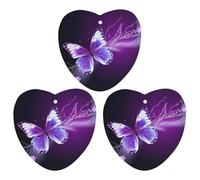 3PCS Lovely Purple Butterfly Car Air Freshener Hanging Scented Cards Cute White Car Fresheners Long Lasting New Cars Scents for Women Men Natural Air Freshener with Lanyard Automotive Freshies