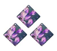 3PCS Lovely Purple Butterflys Car Air Freshener Hanging Scented Cards Cute Black Car Fresheners Long Lasting New Cars Scents for Women Men Natural Air Freshener with Lanyard Automotive Fr