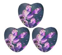 3PCS Lovely Purple Butterflys Car Air Freshener Hanging Scented Cards Cute White Car Fresheners Long Lasting New Cars Scents for Women Men Natural Air Freshener with Lanyard Automotive Fr