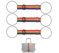 3pcs Luggage Connector Straps, Adjustable Canvas Bag Luggage Band Versatile Travel Belt Multiple Must-Have Travel Trolley Accessories for Suitcases Handbags Backpacks (Colorful)