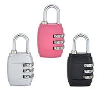 3PCS Luggage Locks Combination 3 Digit Combination Padlock Security Padlocks Resettable Code Locks Suitcase Combination Locks Waterproof Coded Padlock Small Digit Locker Padlock for Gym Locker Zip