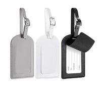 3PCS Luggage Tags, Leather Suitcase Tags, Luggage Tags with Adjustable Strap & Privacy Cover, Durable Travel Bag Tags for Airlines, Cruise, Business Trips & Vacation