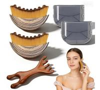3Pcs Lymphatic Drainage Brush Wooden Massage Comb Set Lymphatic Contour Face Brush for Chin & Jawline Sculpting,Dry Brushing Body Brush Massage Tools for Lymphatic Drainage