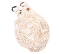3pcs Macrame Ukulele Wall Hanger for 21-24 Inch Soprano Concert Instruments | Boho Beige Rope Design, Cloth and Wood Build, 103x6.5x2.5cm Size for Limited Spaces