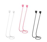 3pcs Magnetic Anti-Lost Straps, Sport Earbud Lanyard Neck Strap Soft Silicone Safety Strap Wireless Earbuds Lanyard, Compatible with Airpods Pro/3/2/1 (Black, White, Pink)