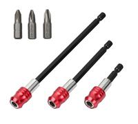 3PCS Magnetic Bit Holder, 1/4" Magnetic Drill Bit Extension Holders, Hex Bit Impact Locking Holder, 60mm/100mm/150mm Magnetic Screwdriver Extension Bit Holder for Impact Driver, Bit Extension