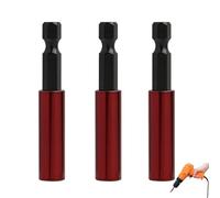 3PCS Magnetic bit Holder, Universal Drill bit Holder, 1/4 Inch Hex Shank Drill Bits, Holder Quick, for Impact Drill Hex Extension Bar Holders Adapter (Red)