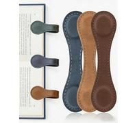 3Pcs Magnetic Bookmarks Vintage Leather Magnet Bookmark Clips, Magnetic Page Markers for Book Lovers Reading Accessories