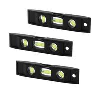 3pcs Magnetic Bubble Level, 6 Inch Balance Ruler for Quick Checks DIY | Acrylic Horizontal Bubble Tube, ABS Body, Bottom Magnet, for Carpenters, Caravans, Motorhomes and Furniture Installation